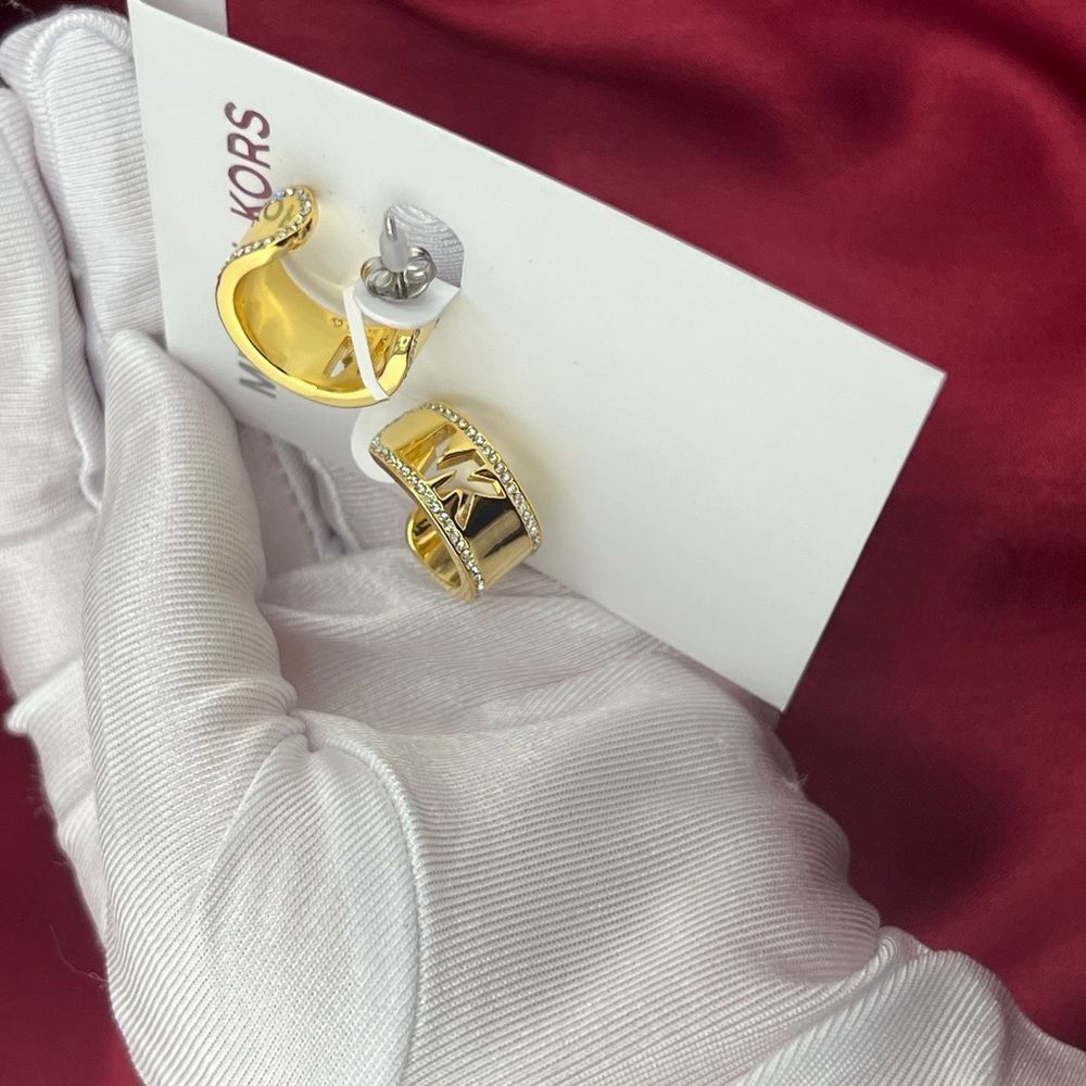 Michael Kors Gold Logo Earrings - Picture 9 of 9